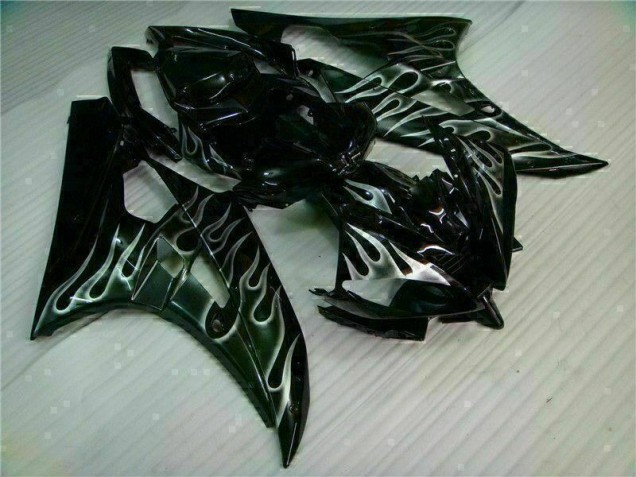 Argent Flamme Noir Carénage Yamaha R6 06-07 Argent Flamme Noir Carénage Yamaha R6 06-07