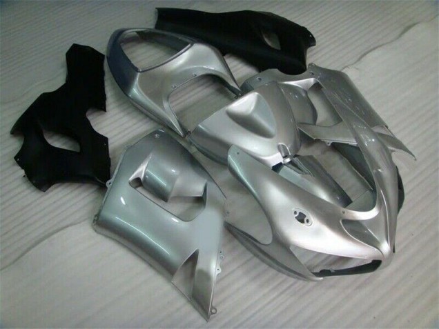Argent Noir Carénage Kawasaki ZX6R 05-06 Argent Noir Carénage Kawasaki ZX6R 05-06