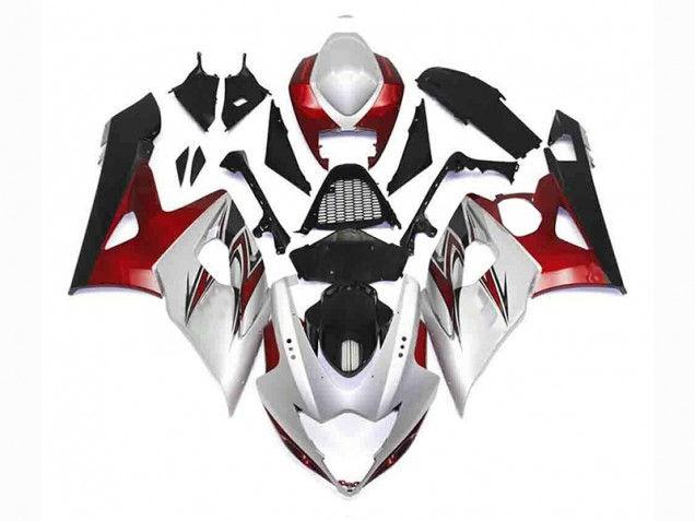 Argent Rouge Noir Carénage Suzuki GSXR 1000 K5 05-06 Argent Rouge Noir Carénage Suzuki GSXR 1000 K5 05-06