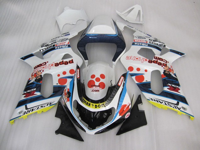 Blanc Bleu Dark Dog Carénage Suzuki GSXR 600 K1 K2 K3 01-03 Blanc Bleu Dark Dog Carénage Suzuki GSXR 600 K1 K2 K3 01-03
