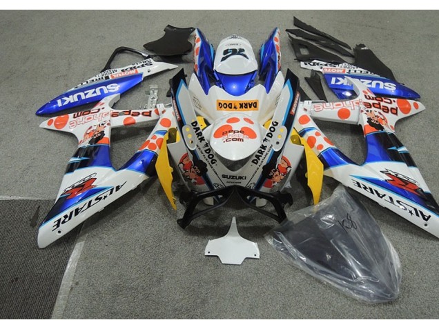 Blanc Bleu Dark Dog Carénage Suzuki GSXR 600 K8 08-10 Blanc Bleu Dark Dog Carénage Suzuki GSXR 600 K8 08-10