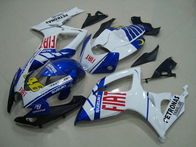 Blanc Bleu Fiat 46 Carénage Suzuki GSXR 750 K6 06-07 Blanc Bleu Fiat 46 Carénage Suzuki GSXR 750 K6 06-07