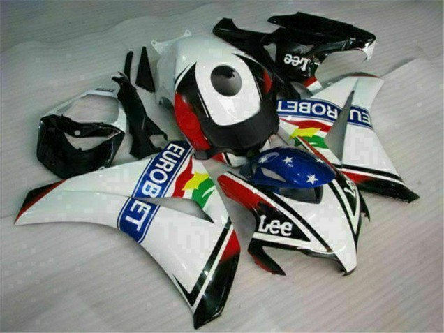 Blanc Bleu Rouge Eurobet Lee Carénage Honda CBR 1000 RR 08-11 Blanc Bleu Rouge Eurobet Lee Carénage Honda CBR 1000 RR 08-11