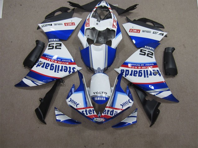Blanc Bleu Volvo Sterilgarda 25 Carénage Yamaha R1 12-14 Blanc Bleu Volvo Sterilgarda 25 Carénage Yamaha R1 12-14