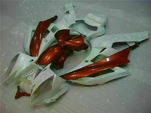 Blanc Brun Carénage Yamaha R6 06-07 Blanc Brun Carénage Yamaha R6 06-07