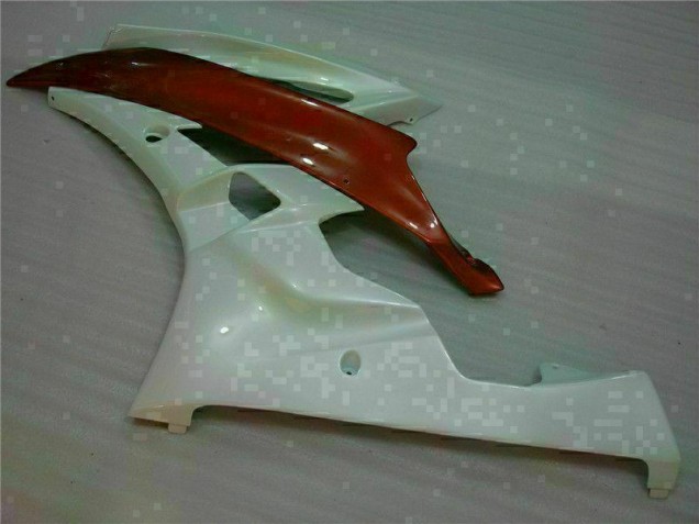 Blanc Brun Carénage Yamaha R6 06-07 Blanc Brun Carénage Yamaha R6 06-07