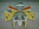 Blanc Jaune Flamme Carénage Kawasaki ZX6R 00-02 Blanc Jaune Flamme Carénage Kawasaki ZX6R 00-02