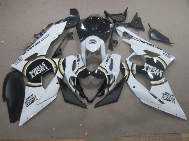 Blanc Lucky Strike Noir Motul Carénage Suzuki GSXR 1000 K5 05-06 Blanc Lucky Strike Noir Motul Carénage Suzuki GSXR 1000 K5 05-06