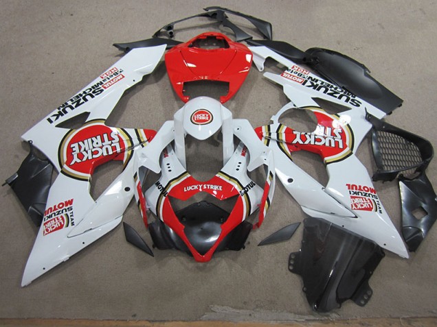 Blanc Lucky Strike Rouge Motul Carénages Suzuki GSXR 1000 K5 05-06 Blanc Lucky Strike Rouge Motul Carénages Suzuki GSXR 1000 K5 05-06