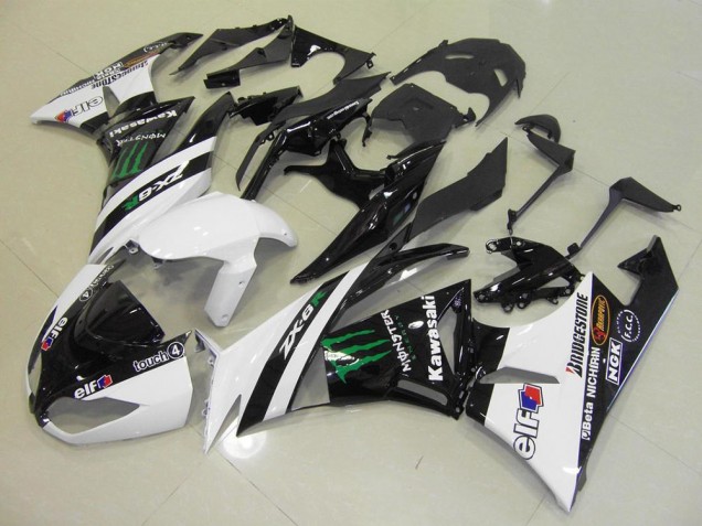Blanc Monster Carénage Kawasaki ZX6R 09-12 Blanc Monster Carénage Kawasaki ZX6R 09-12