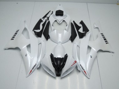 Blanc Nacré et Rouge Décalque Carénage Yamaha R6 08-16