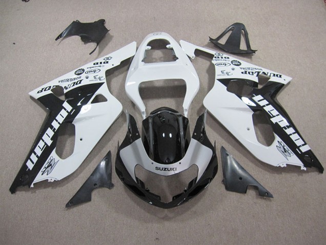 Blanc Noir Carénage Suzuki GSXR 600 K1 K2 K3 01-03