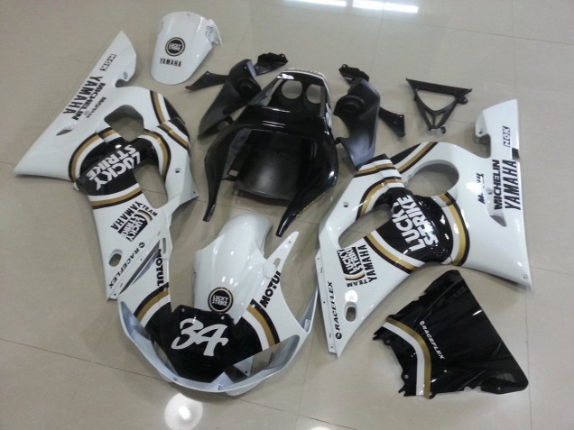 Blanc Noir Carénage Yamaha R6 98-02 Blanc Noir Carénage Yamaha R6 98-02