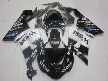 Blanc Noir Carénages Kawasaki ZX6R 05-06