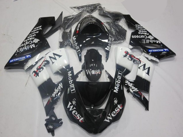 Blanc Noir Carénages Kawasaki ZX6R 05-06 Blanc Noir Carénages Kawasaki ZX6R 05-06