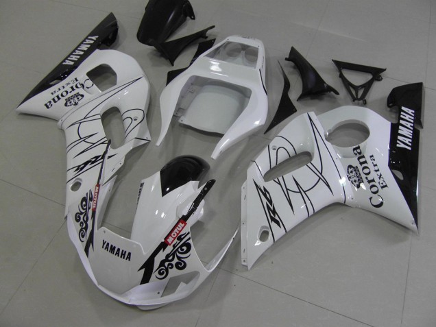 Blanc Noir Corona Carénage Yamaha R6 98-02 Blanc Noir Corona Carénage Yamaha R6 98-02