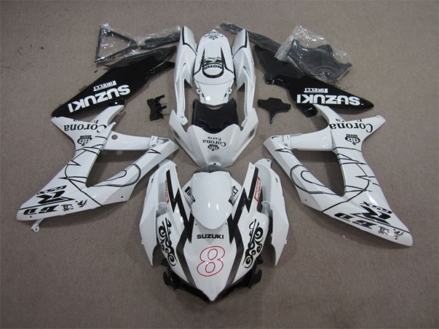 Blanc Noir Corona Extra Motul 8 Carénage Suzuki GSXR 600 K8 08-10