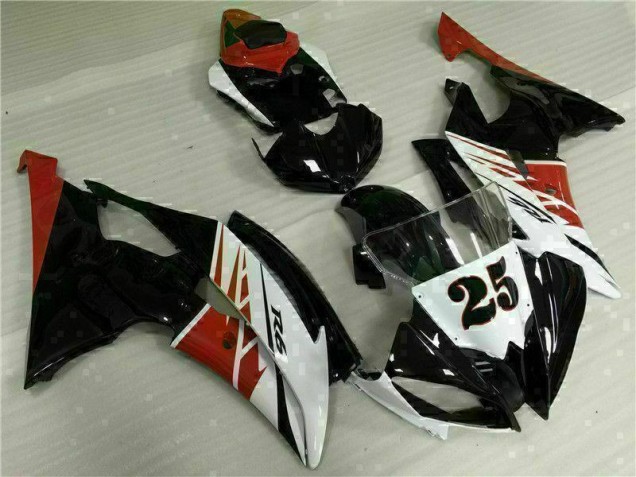Blanc Noir Kit Carénages Yamaha R6 08-16 Blanc Noir Kit Carénages Yamaha R6 08-16