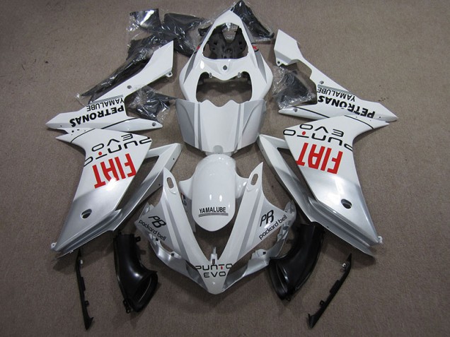 Blanc Noir PB Rouge Fiat Carénage Yamaha R1 09-11 Blanc Noir PB Rouge Fiat Carénage Yamaha R1 09-11