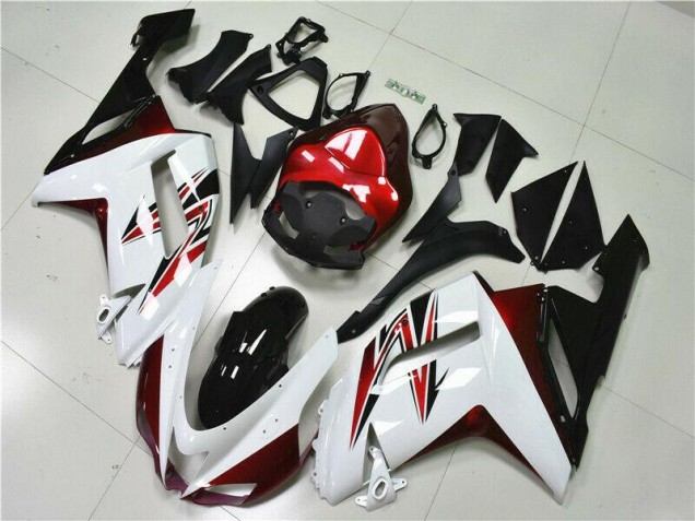 Blanc Noir Rouge Carénage Kawasaki ZX6R 07-08 Blanc Noir Rouge Carénage Kawasaki ZX6R 07-08
