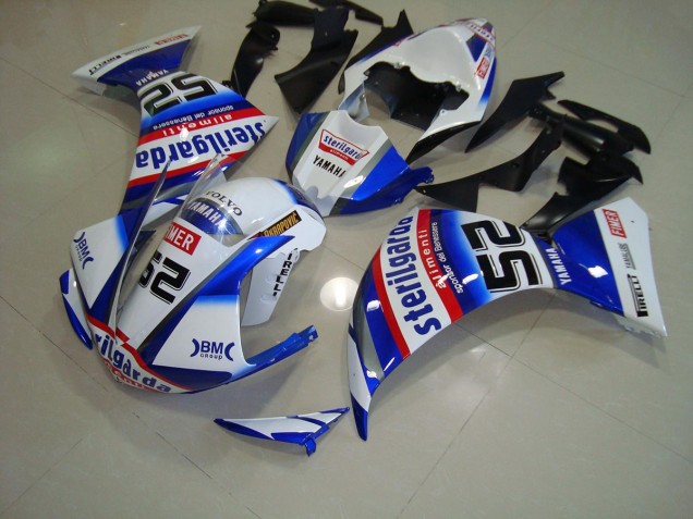 Blanc Noir Sterilgarda Carénage Yamaha R1 12-14 Blanc Noir Sterilgarda Carénage Yamaha R1 12-14
