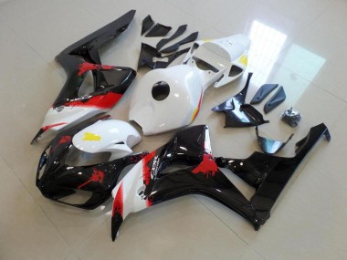 Blanc Noir avec No Décalque Carénage Honda CBR 1000 RR 06-07