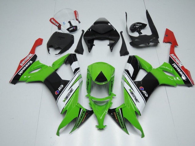 Blanc Noir et Vert Carénage Kawasaki ZX10R 08-10 Blanc Noir et Vert Carénage Kawasaki ZX10R 08-10