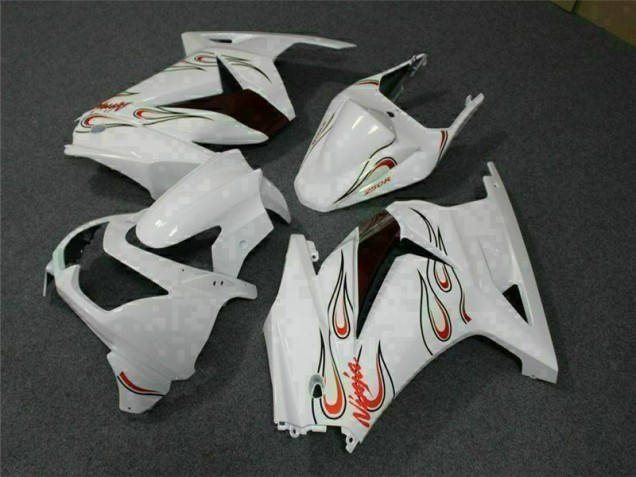 Blanc Rouge Carénage Kawasaki EX250 08-12 Blanc Rouge Carénage Kawasaki EX250 08-12