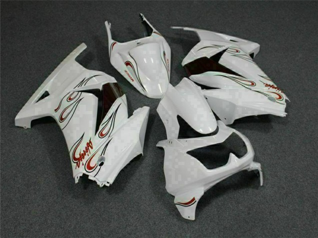 Blanc Rouge Carénage Kawasaki EX250 08-12 Blanc Rouge Carénage Kawasaki EX250 08-12