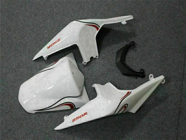 Blanc Rouge Carénage Kawasaki EX250 08-12 Blanc Rouge Carénage Kawasaki EX250 08-12
