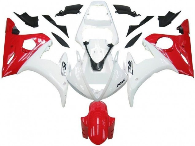 Blanc Rouge Carénage Yamaha R6 03-05