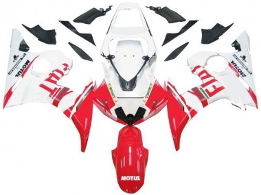 Blanc Rouge Fiat Carénage Yamaha R6 03-05