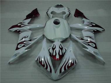 Blanc Rouge Flamme Carénage Yamaha R1 04-06