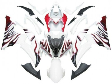 Blanc Rouge Flamme R6 Carénage Yamaha R6 08-16