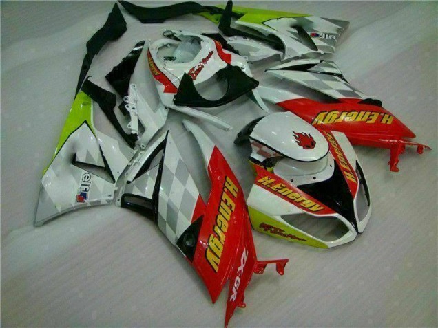 Blanc Rouge H. Énergie Carénage Kawasaki ZX6R 09-12 Blanc Rouge H. Énergie Carénage Kawasaki ZX6R 09-12