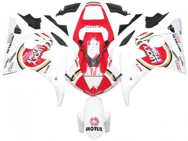 Blanc Rouge Lucky Strike Carénage Yamaha R6 03-05 Blanc Rouge Lucky Strike Carénage Yamaha R6 03-05