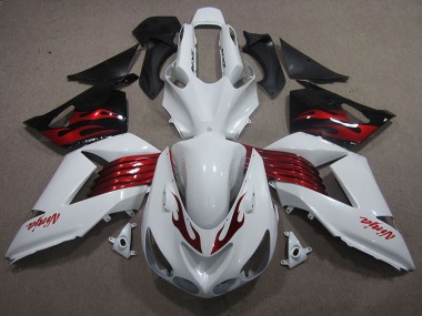 Blanc Rouge Ninja Carénage Kawasaki ZX14R ZZR 1400 06-11