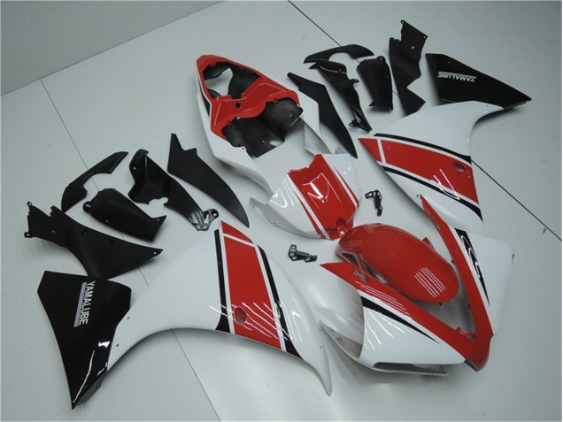 Blanc Rouge Noir Carénage Yamaha R1 12-14 Blanc Rouge Noir Carénage Yamaha R1 12-14