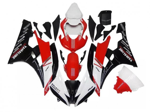 Blanc Rouge Noir Carénages Yamaha R6 06-07 Blanc Rouge Noir Carénages Yamaha R6 06-07