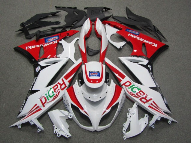 Blanc Rouge Rapid Carénage Kawasaki ZX6R 09-12 Blanc Rouge Rapid Carénage Kawasaki ZX6R 09-12