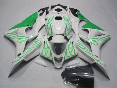 Blanc Vert Flamme Carénage Honda CBR 600 RR 07-08