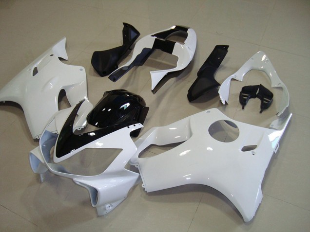 Blanc avec Noir Bande Carénage Honda CBR 600 F4i 01-03 Blanc avec Noir Bande Carénage Honda CBR 600 F4i 01-03