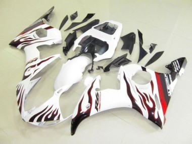 Blanc et Flamme Carénage Yamaha R6 03-05