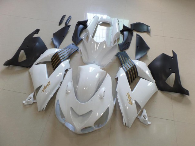 Blanc et Noir Mat Carénage Kawasaki ZX14R ZZR 1400 06-11 Blanc et Noir Mat Carénage Kawasaki ZX14R ZZR 1400 06-11