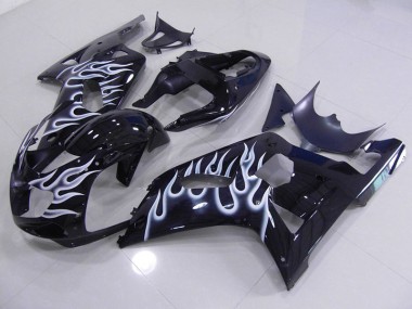 Bleu Blanc Flamme Carénage Suzuki GSXR 750 K1 K2 K3 01-03