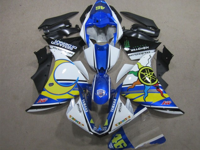 Bleu Blanc Jaune 46 Carénage Yamaha R1 12-14 Bleu Blanc Jaune 46 Carénage Yamaha R1 12-14