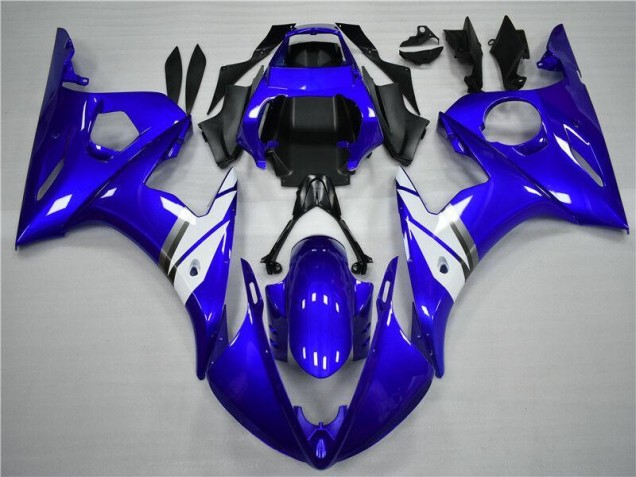 Bleu Blanc Kit Carénages Complet Yamaha R6 03-05 Bleu Blanc Kit Carénages Complet Yamaha R6 03-05
