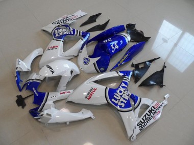 Bleu Blanc Lucky Strike Motul 34 Carénage Suzuki GSXR 750 K6 06-07