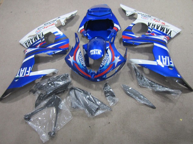 Bleu Blanc Motul Fiat Carénages Yamaha R6 03-05 Bleu Blanc Motul Fiat Carénages Yamaha R6 03-05