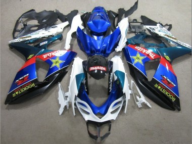 Bleu Blanc Rockstar Carénage Suzuki GSXR 1000 K9 09-16